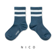 Collegien | Nico - Varsity Crew Socks (Blue Cendre)
